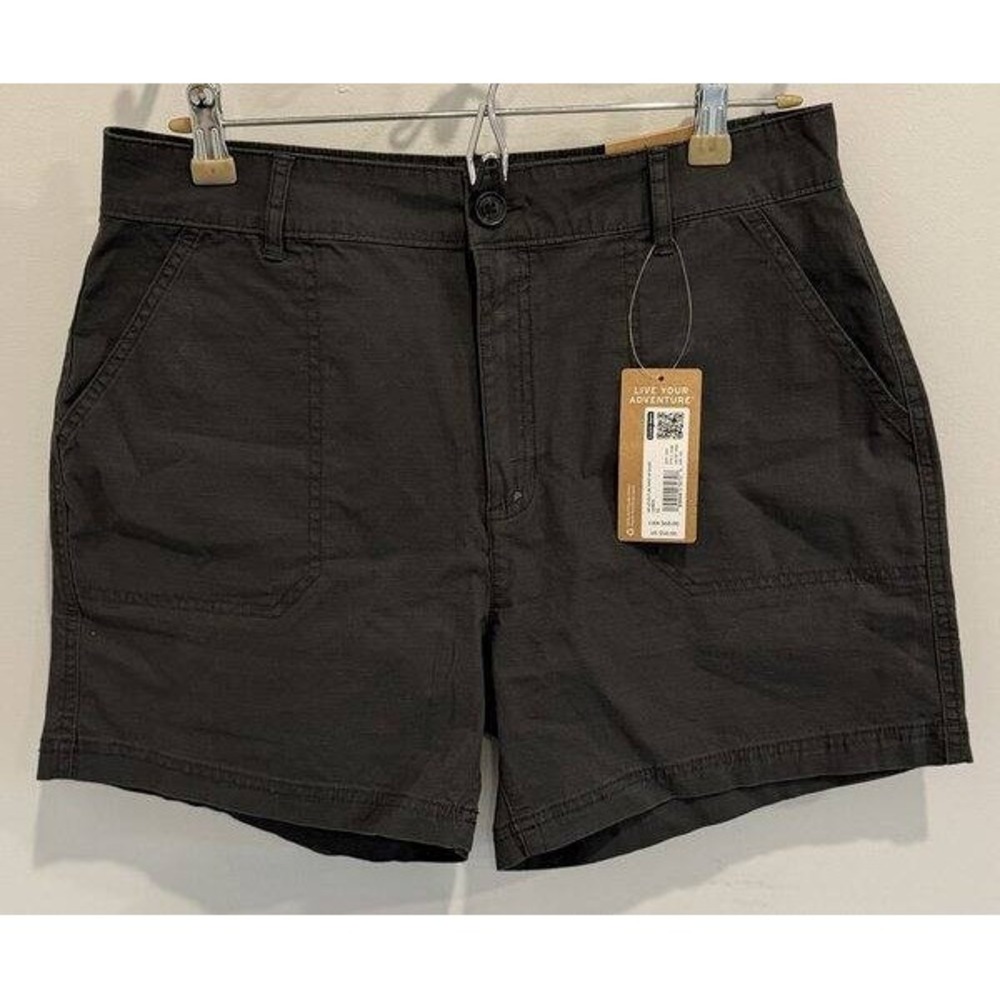 Eddie Bauer Womens Adventure Ripstop Shorts Size 10 Carbon Dark Gray New